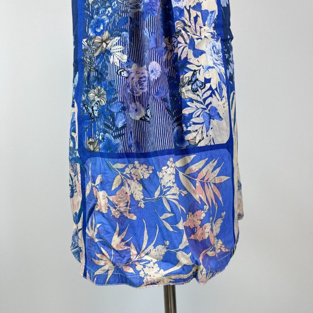 NWOT Johnny Was Anya Vest Floral Blue Open Front Hobo Chic Kimono Size S - Picture 7 of 14